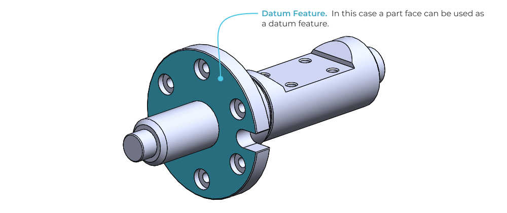 Datum feature on flange face of part