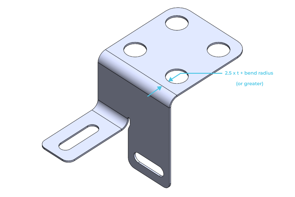 Sheet metal DFM guideline for hole distance to bends