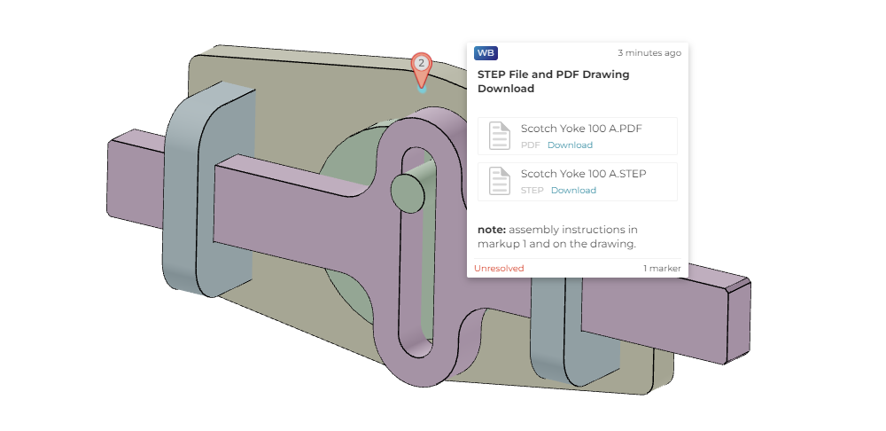 Five Flute example 3d printable scotch yoke mechanism