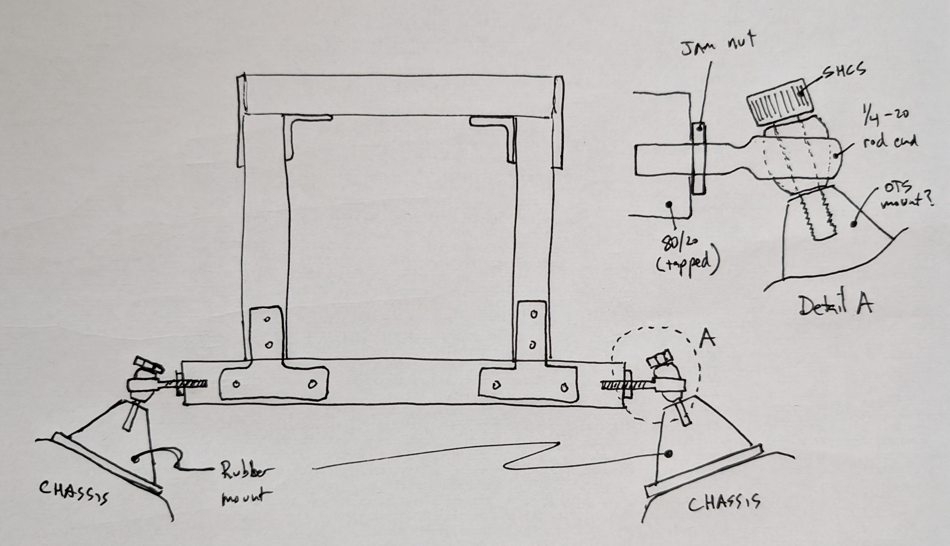 Front view concept design of Electra motor mount