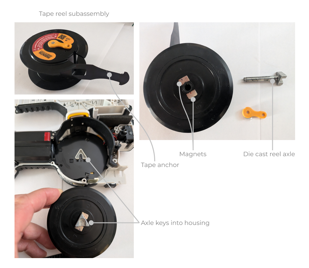 REEKON T1 Tomahawk tape reel subassembly details