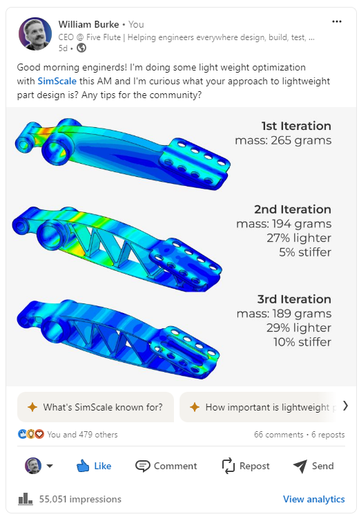 FEA for lightweight part design